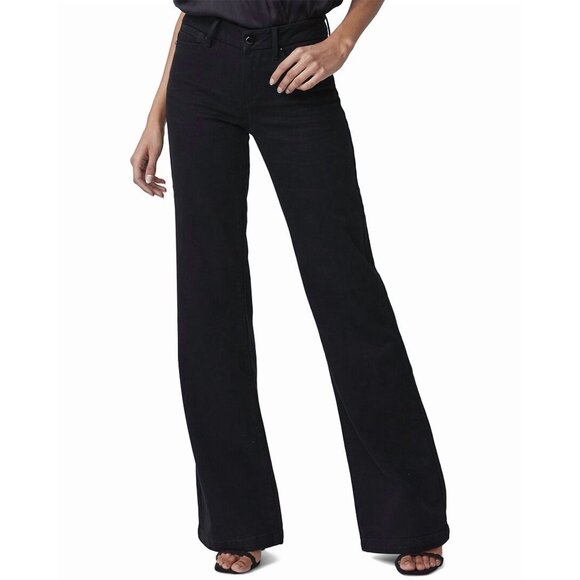 PAIGE Sabine Wide‑Leg Jeans Black Women’s Size 32 - Picture 2 of 10